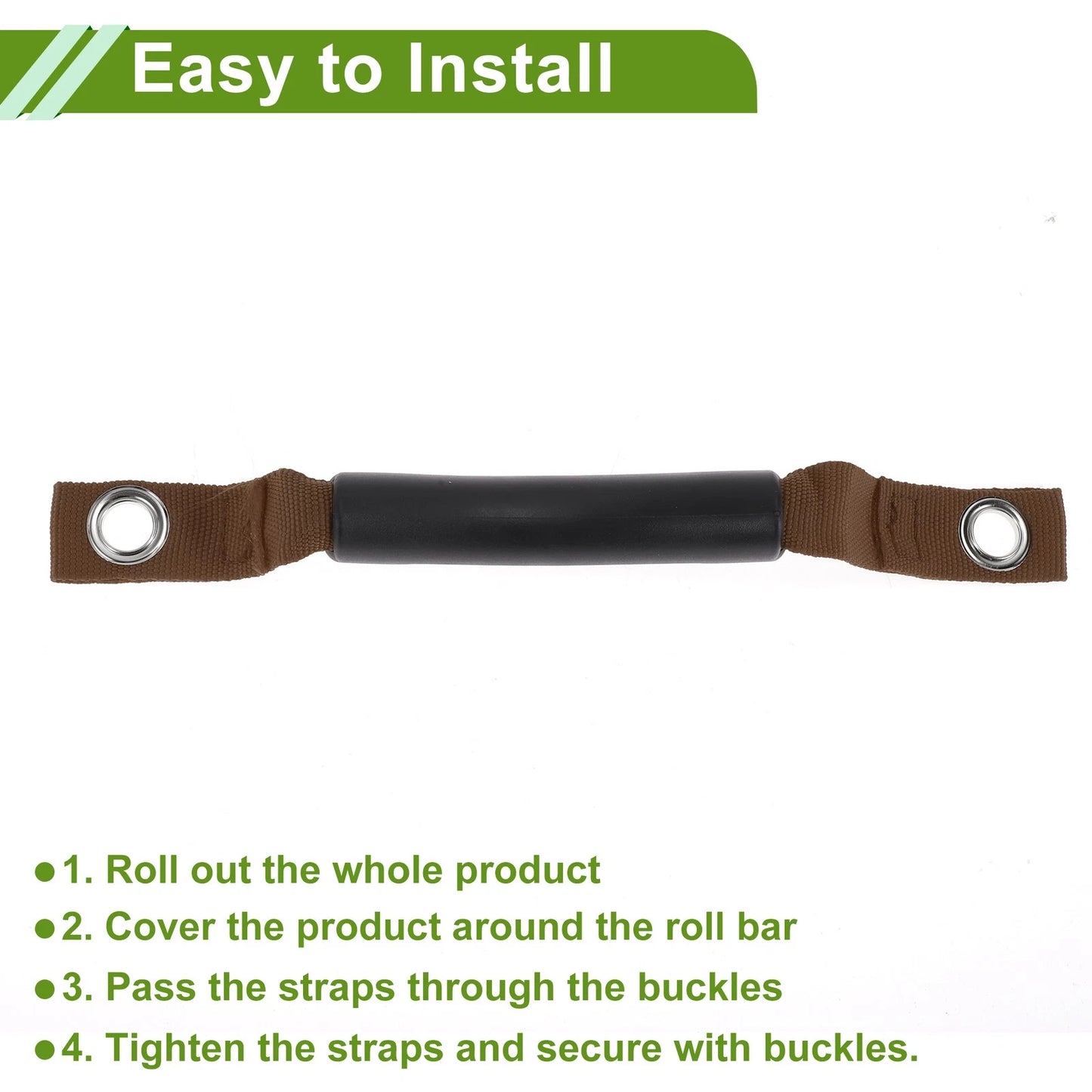 Roll Bar Grab Handles for Jeep Wrangler 2018-2027 - Black & Brown (2018-2027)