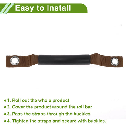 Roll Bar Grab Handles for Jeep Wrangler 2018-2027 - Black & Brown (2018-2027)