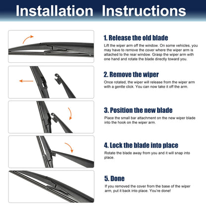 Rear Windshield Wiper Blade 300mm 12 Inch for Ford Fiesta (2008-2016)