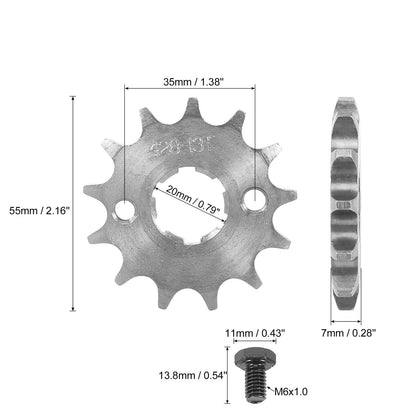 428 Chain / 13T 20mm / Front Engine Sprocket Titanium Tone for Make Model