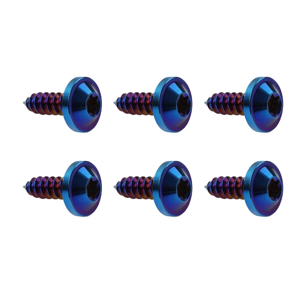 6pcs M5x15mm Titanium Torx Head Self Tapping Screws for Fastening Blue