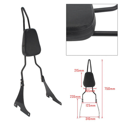 Black Sissy Bar Backrest Pad for Harley Sportster XL 1200 (2004-2016)