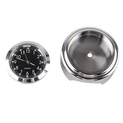 1x 7/8" Digital Clock Time Gauge for Motorcycle Handlebar - Silver