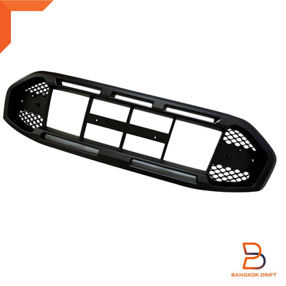 Matte Black Front Grille for Ford Everest SUV Raptor Style + LED Bar (18-22)