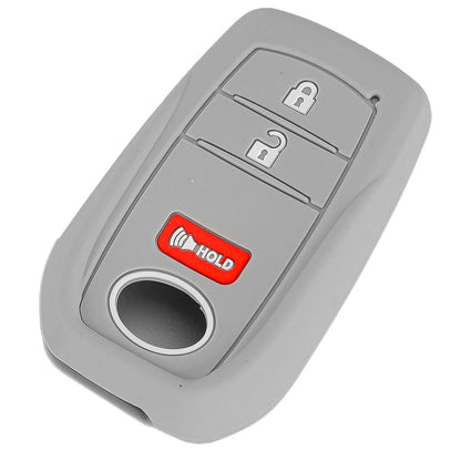 Grey Silicone Smart Key Case Cover for Toyota Prius Tundra Sequoia Tacoma