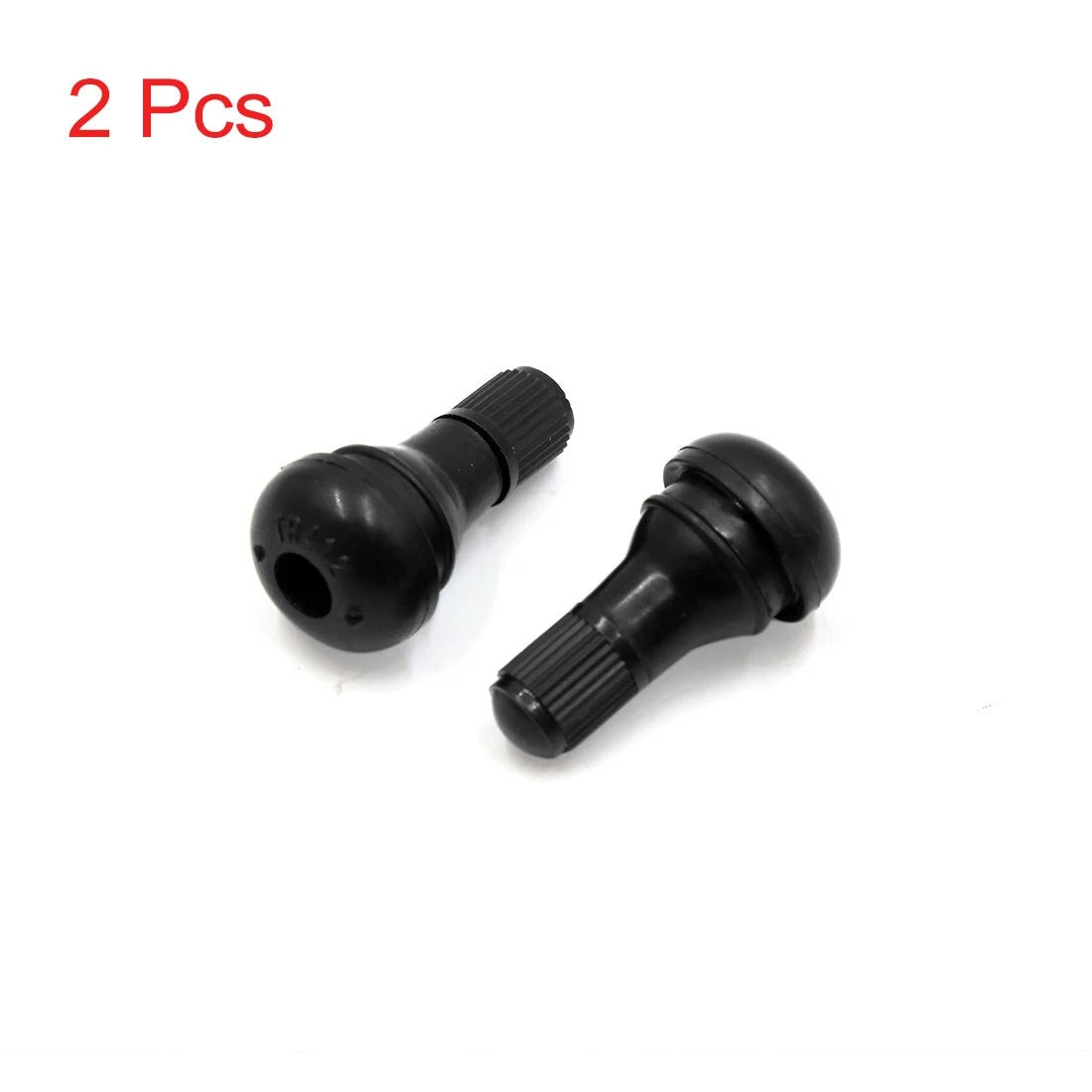 2 x Black Rubber Motorcycle Tubeless Tire Tyre Valve Stems with Dust Cap