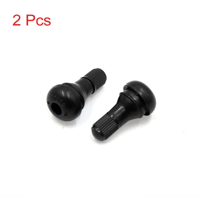 2 x Black Rubber Motorcycle Tubeless Tire Tyre Valve Stems with Dust Cap