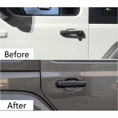 Carbon Fiber Door Handle Covers for Jeep Wrangler JL Gladiator JT (2018-2023)