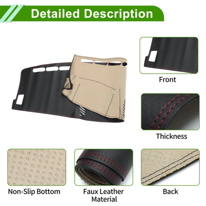 Dashboard Cover Mat for Ford Ranger 2018-2021 - Black Red Carpet