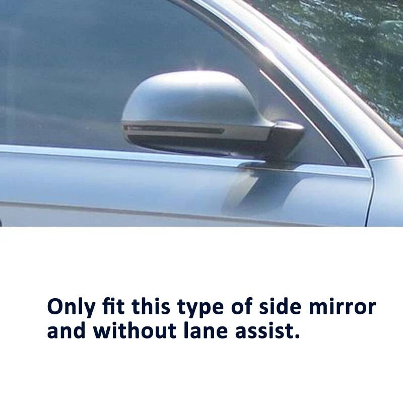Carbon Fiber Side Mirror Cover Caps Replace for Audi A4 B8 08-09 w/o Lane Assist