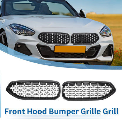 Front Upper Bumper Grille for BMW Z4 G29 (2019-2023) - Chrome Silver Tone