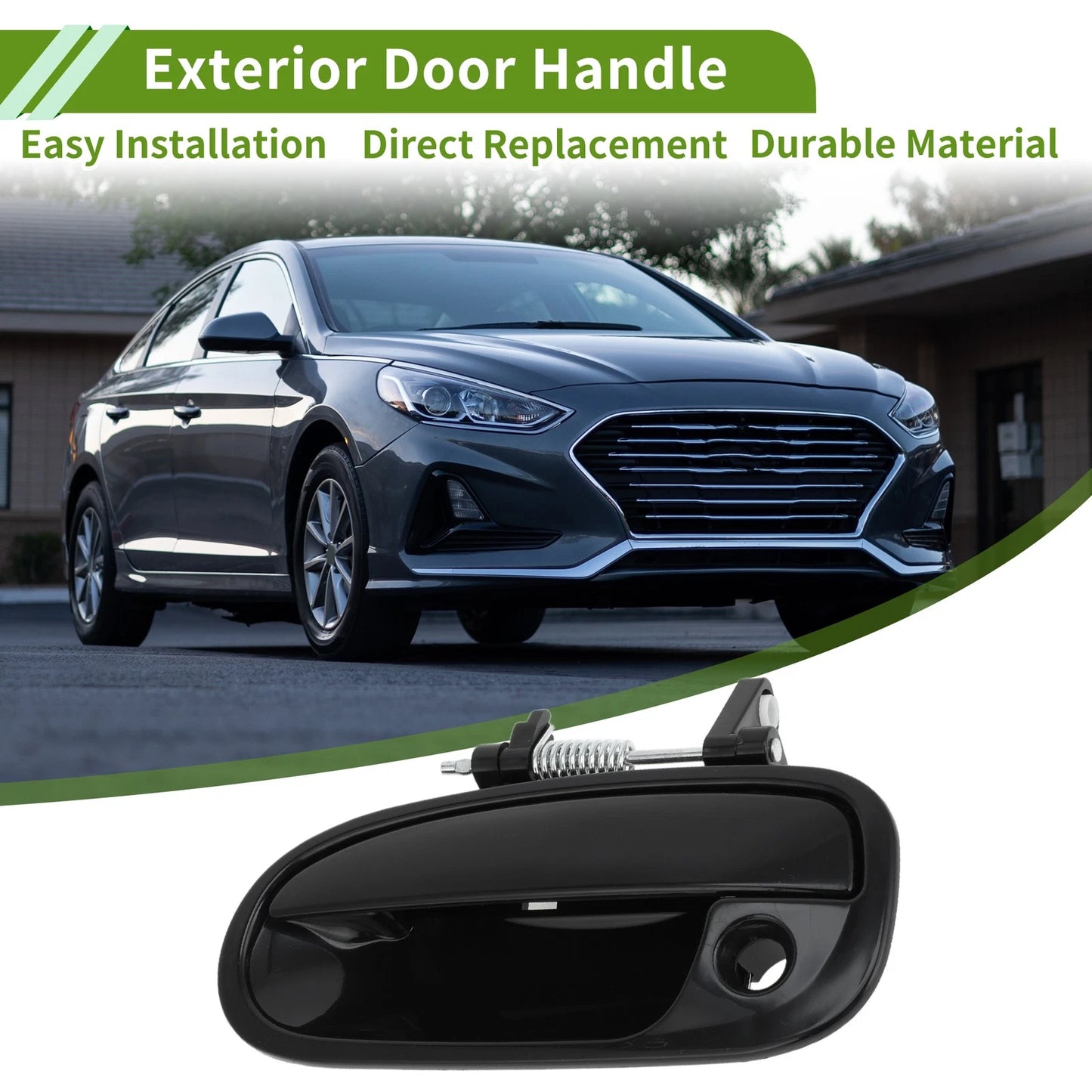 Black Front Left Exterior Door Handle for Honda Civic (1996-2000)