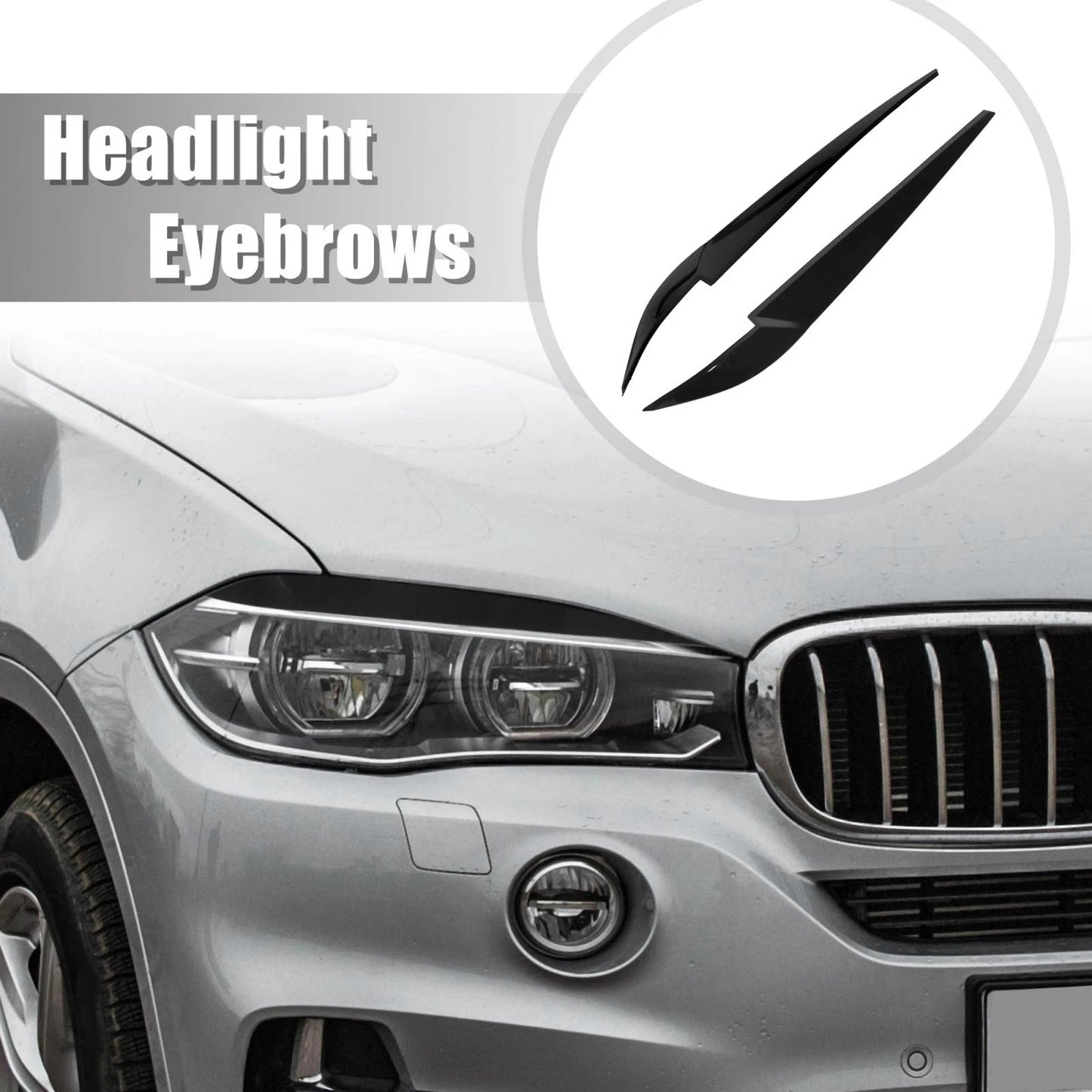 Headlight Eye Lid Cover for BMW X5 X6 (2014-2020) - Black Decoration Stickers