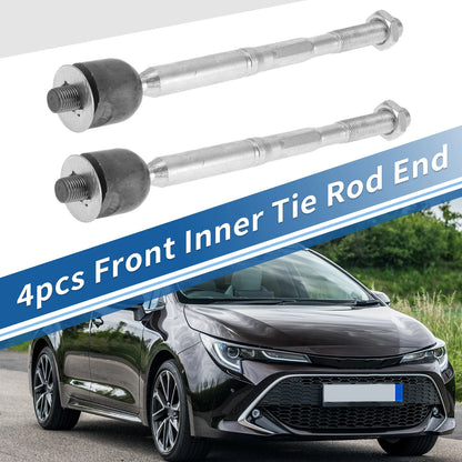 4 Pcs Front Inner Tie Rod Ends for Toyota Highlander (2001-2023)