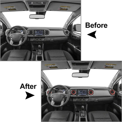 4 x Red AC Outer Vent Trim Covers for Toyota Tacoma (2016-2022)