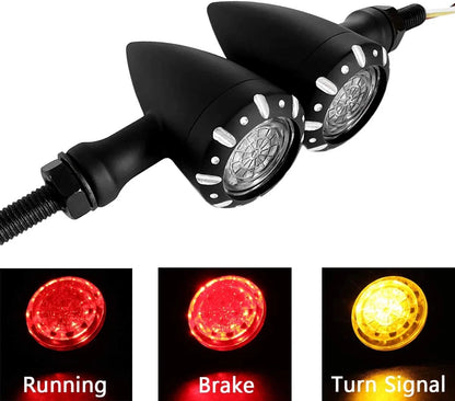 LED Turn Signal Indicator Lights for Motorcycle Red/Amber