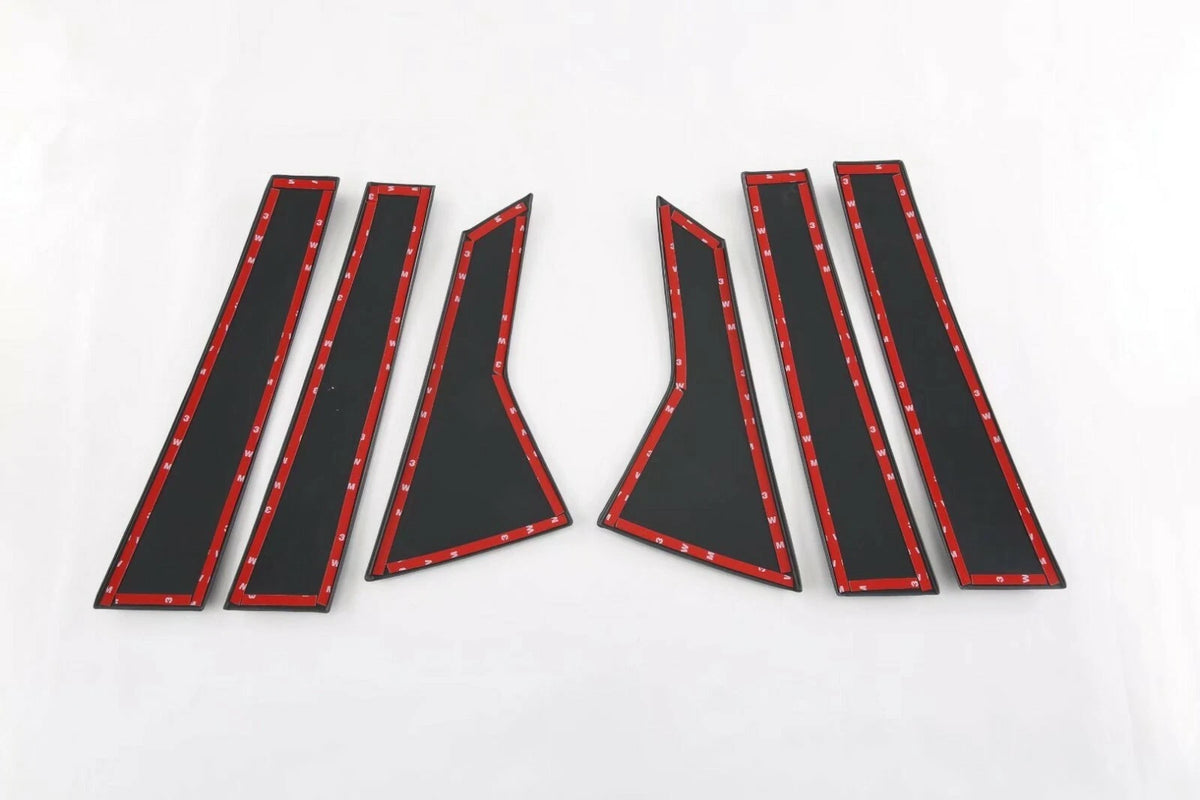 ABS Black Window Pillar Post Covers for 2022-2023 Honda Civic Sedan 6 x Pieces