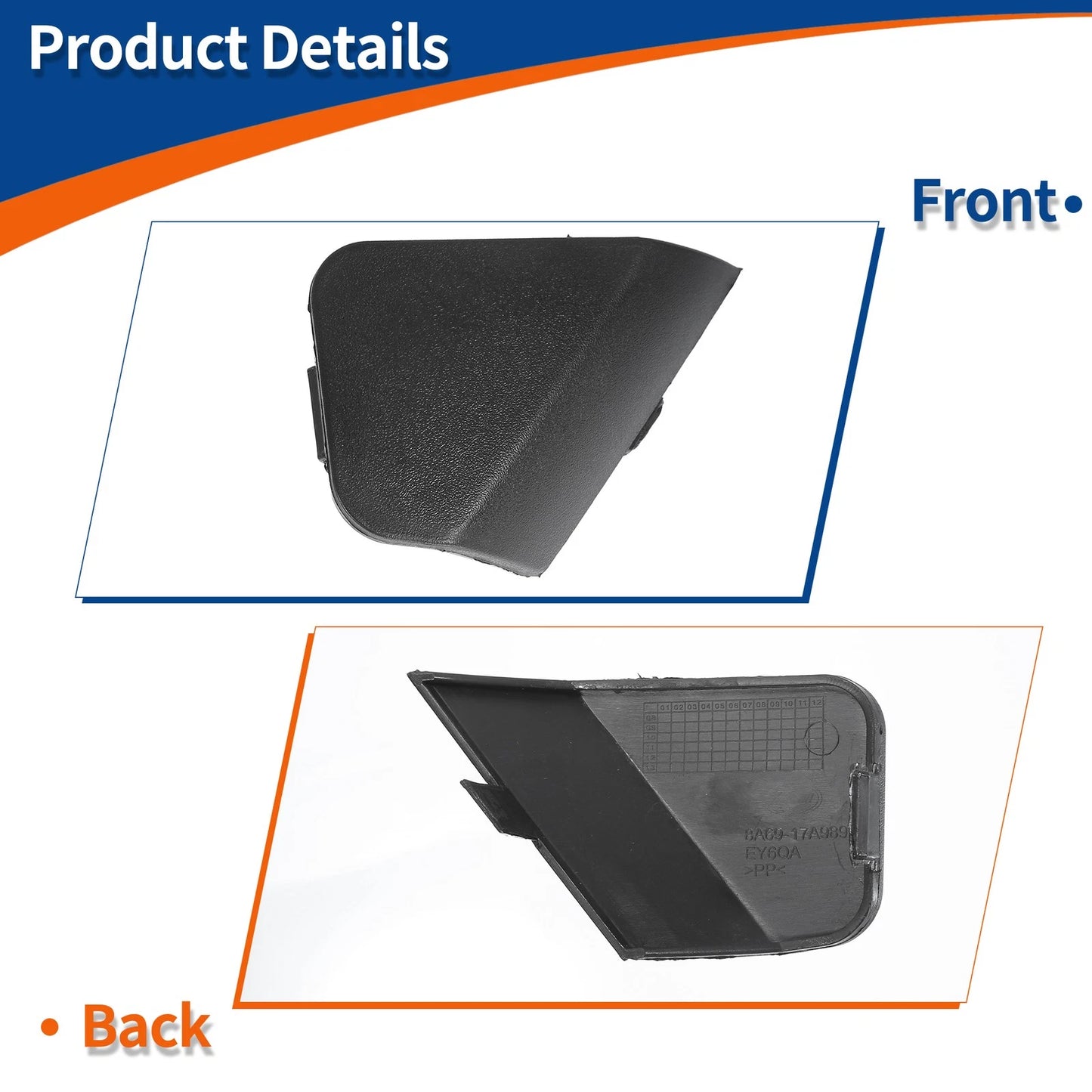 Front Car Bumper Tow Hook Cover for Ford Fiesta (2008-2012) Unpainted