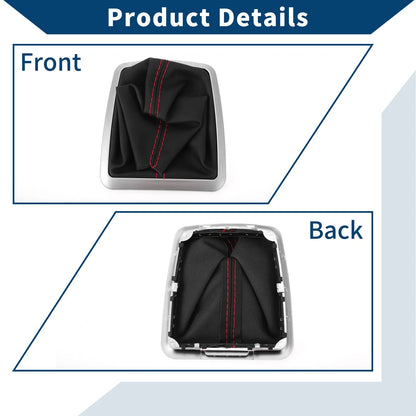 Car Gear Shift Stick Gaiter Black Red Leather for Ford Focus MK2 (2004-2012)