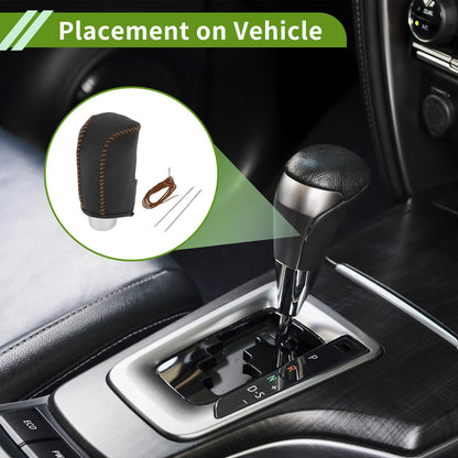 Mazda 3 Gear Shift Knob Cover 2014-2018 Pebbled Black Brown Faux Leather