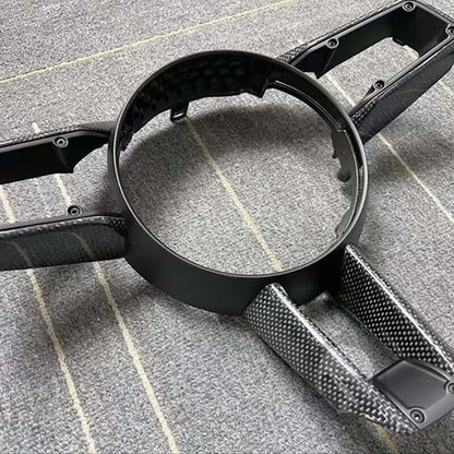 Carbon Fiber Steering Wheel Cover Trim Fit for Porsche 911 992 2020-2023 Taycan