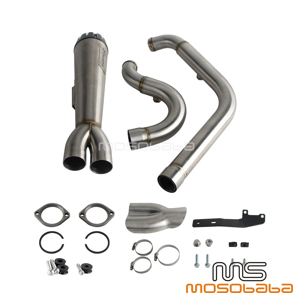 Exhaust Pipe System 2 Into 1 for Harley Softail Low Rider EI Diablo (2018-2023)