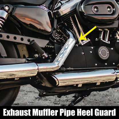 1 Set Motorcycle Exhaust Heat Shield Pipe Shield for Harley Flame Silver Tone