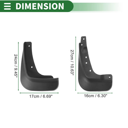 Mud Flaps Splash Guards 1 Set for Mitsubishi Lancer EX (2010-2016)
