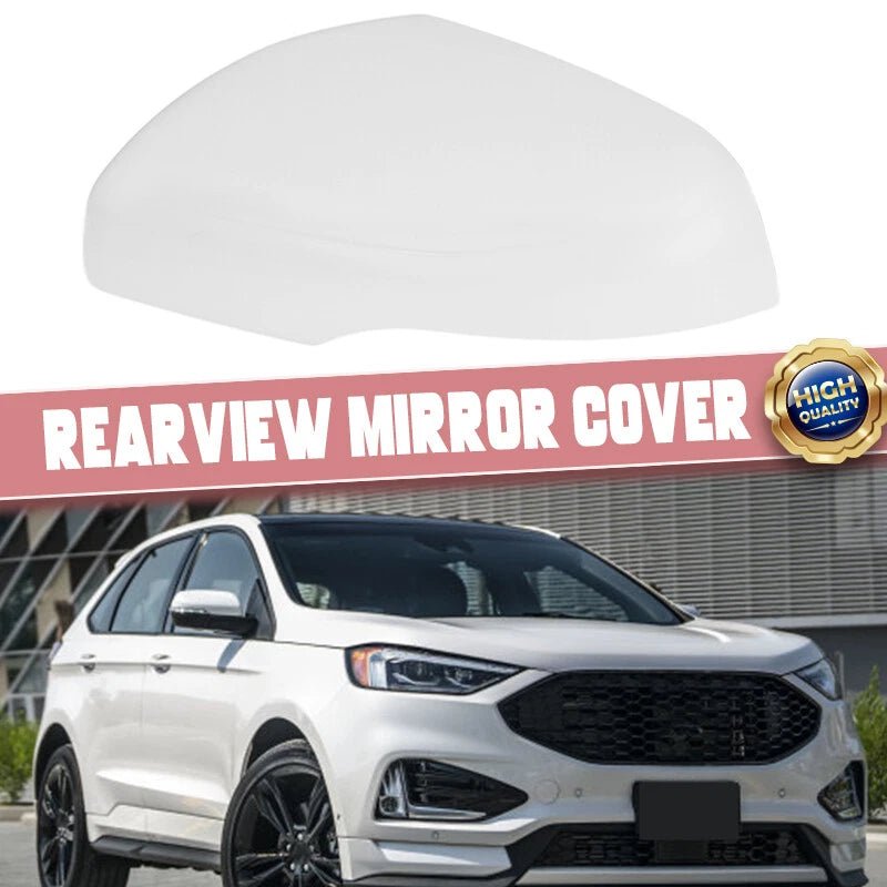 Pearl White Left Driver Side Rearview Mirror Cover for Ford Edge (2015-2021)
