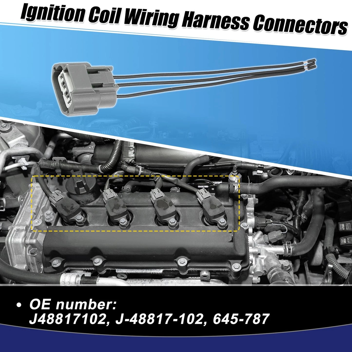 Ignition Coil Connectors Wire Harness for Nissan Sentra (2000-2006) - 4x