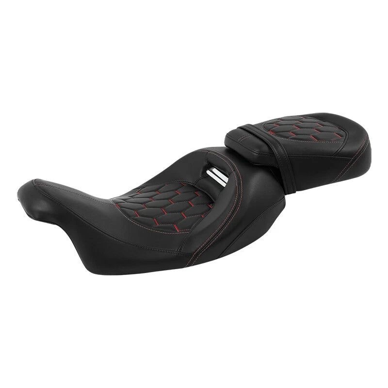 Driver Passenger Seat Backrest for Harley Road Glide (2014-2023) Red Stitching