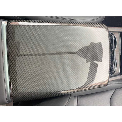 DRY Carbon Center Console Cover Armrest Box Trim for Tesla Model S/X 2021+