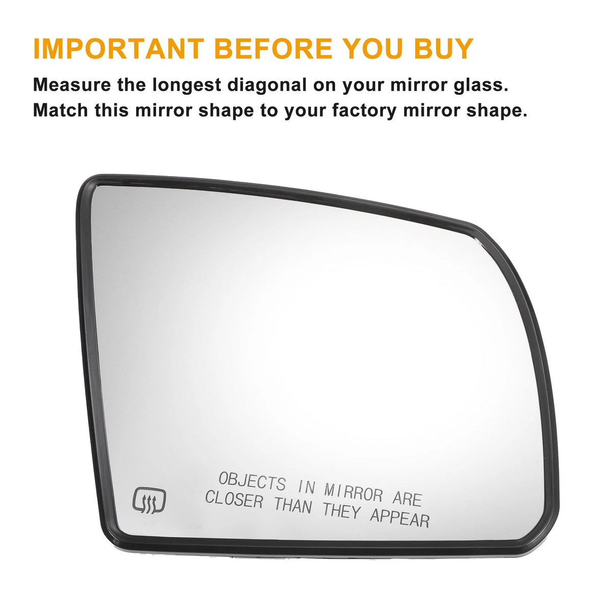 White Heated Mirror Glass Pair for Toyota Sequoia Tundra (2008-2021)