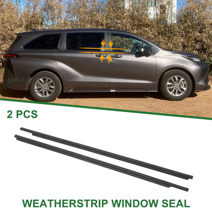 2 x Front Left & Right Weatherstrip Window Seals for Toyota Sienna (2011-2020)