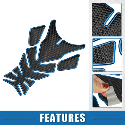 Gas Tank Decal 7.76x5.63 Black Blue for Universal Motorcycle