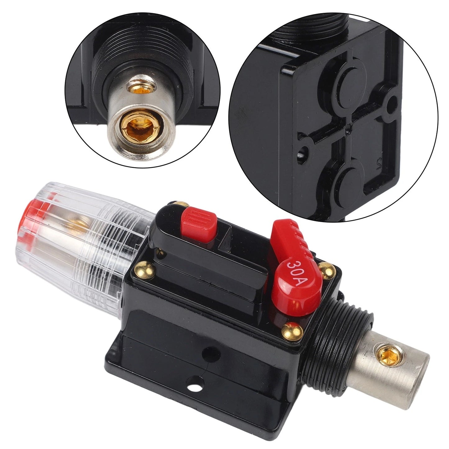 2 x 30A Resettable Fuse Circuit Breaker for Automotive Easy Installation
