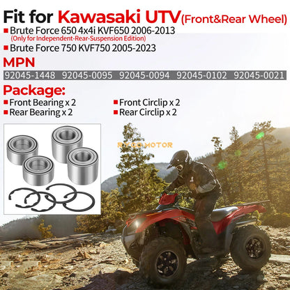 Wheel Bearings for Kawasaki Brute Force KVF650 KVF750