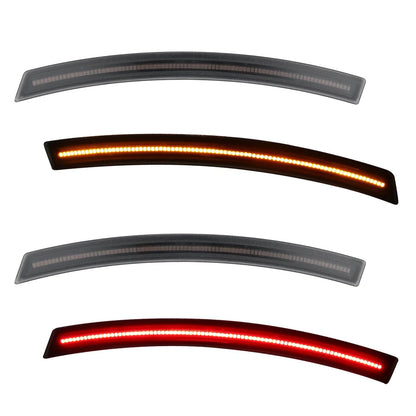 4x Smoke Lens LED Side Marker Light Red Amber for Chevy Corvette C7(2014-2019)