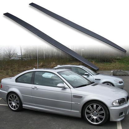 Side Skirt Extension for BMW M3 E46 2000-2006 (2 x Matte Black Rocker Panels)