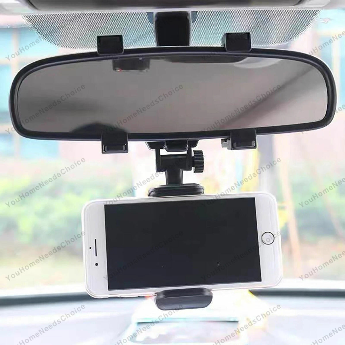360° Rotation Phone Holder Rear-view Mirror Mount for Car Truck Smartphone GPS