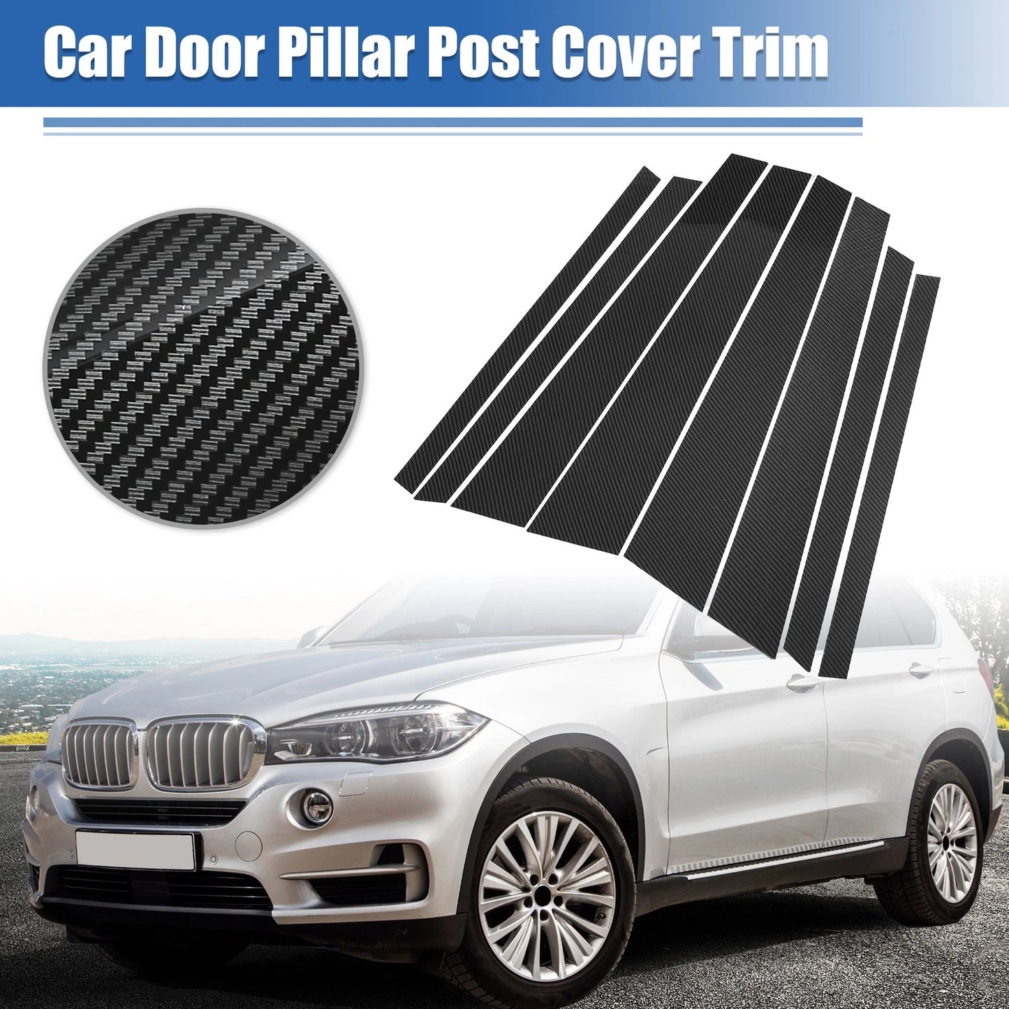 Pillar Post Window Trim Cover (Gloss Carbon) for BMW X5 (2014-2018)