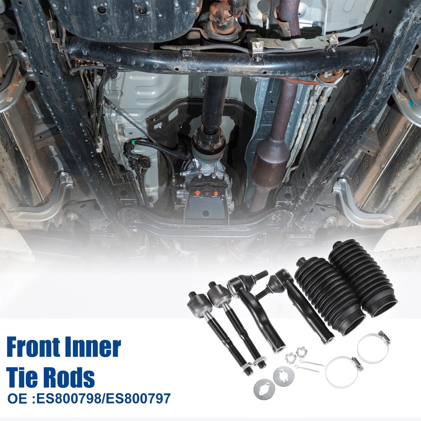 6 x Front Inner Outer Tie Rods with Boots for Ford Fusion (2010-2012)
