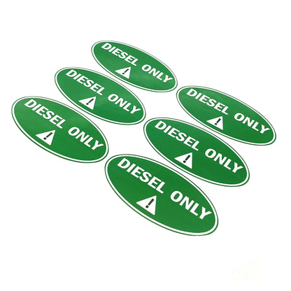 Diesel Only Sticker Decal for Vehicle Oil Tank - 6 Pcs Vinyl Labels