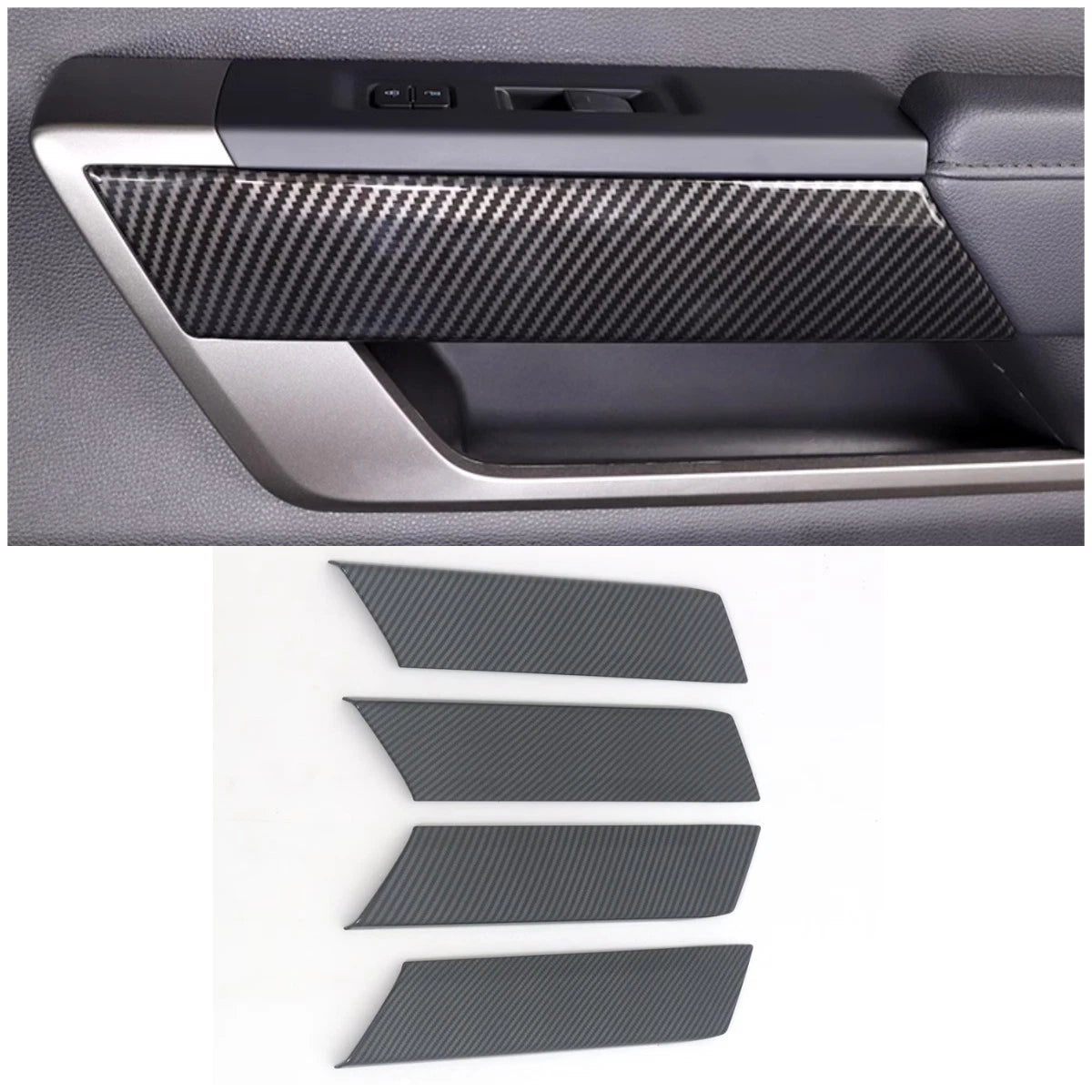 Carbon Fiber Interior Door Side Panel Cover Trim for Toyota Tundra (2022-2023)