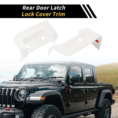 Rear Door Latch Lock Cover Trim for Jeep Wrangler JL JLU (2018-2024) White
