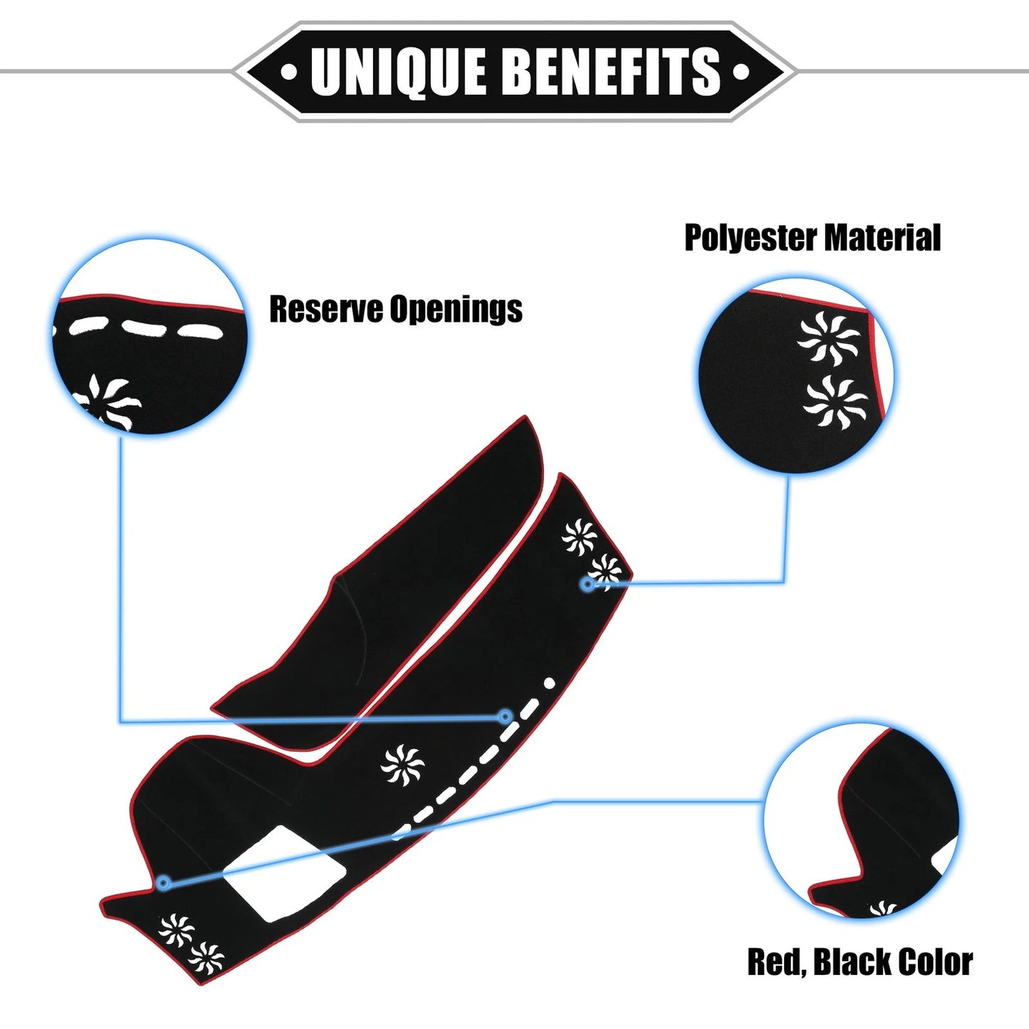 Dashboard Cover Mat Pad for Lexus RX 5th Gen ALA10 (2020-2023) Black Red