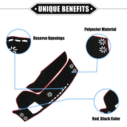 Dashboard Cover Mat Pad for Lexus RX 5th Gen ALA10 (2020-2023) Black Red