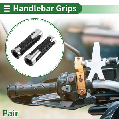 Hand Grips Cover 0.87x0.94 Universal Motorcycle Non Slip Silver