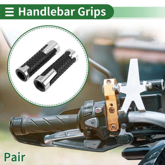 Hand Grips Cover 0.87x0.94 Universal Motorcycle Non Slip Silver