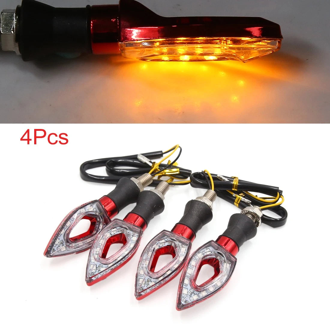 4 x Amber Tone LED Motorcycle Turn Signal Indicator Light